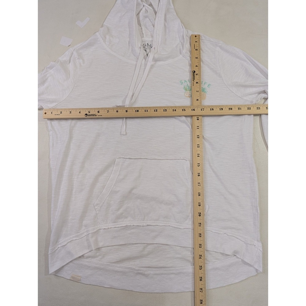 Salt Life Pineapple Hoodie Womens M White Lightweight Casual Beach Vacation - Picture 8 of 9
